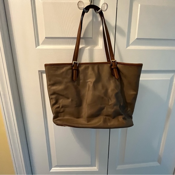 Michael Kors Brown and Tan Nylon Tote Bag - Picture 5 of 8